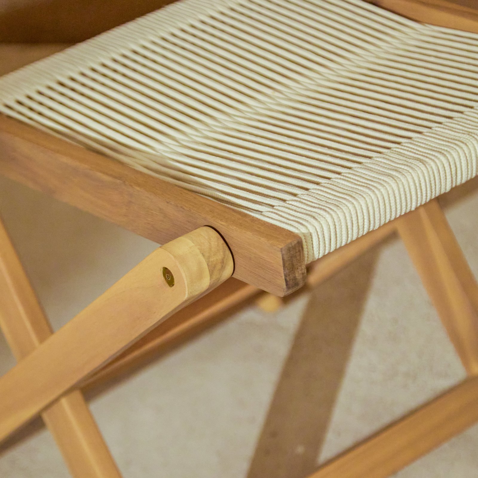Cove White Acacia Garden Chair - Set of 2 - Beige Rope - Image 4