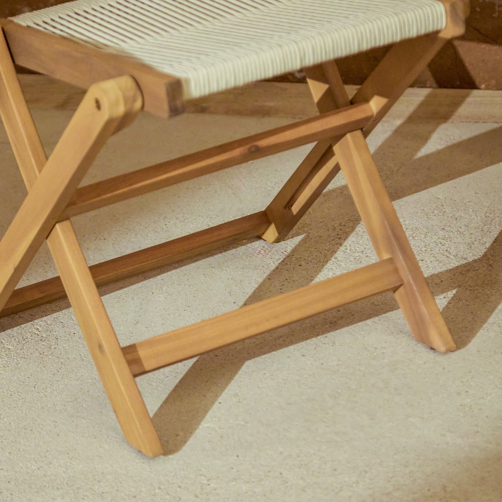 Cove White Acacia Garden Chair - Set of 2 - Beige Rope - Image 6