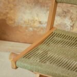 Cove White Acacia Garden Chair - Set of 2 - Mottled Green Rope - Image 4