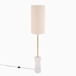 Tiree 97cm White Marble Floor Lamp Base with Tiree 30cm Tall Lamp Shade - Ivory Boucle - Image 6