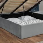 Outlet - Daisy King Size Ottoman Bed - Grey Velvet - Image 5