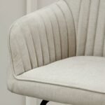 Outlet - Darcy Swivel Chair - Soft Beige with Black Legs - Image 3