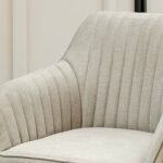 Outlet - Darcy Swivel Chair - Soft Beige with Black Legs - Image 2