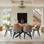 Outlet - Marilyn Dining Chairs - Set of 2 - Soft Beige with Black Oak Legs - Image 2