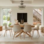 Amelia Whitewash Extending Dining Table Set - 6 Seater - Bella Light Beige Boucle Dining Chairs - Whitewash Legs - Image 7