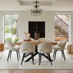 Outlet - Marilyn Boucle Dining Chairs - Set of 2 - Black Oak Legs - Image 5