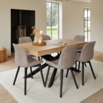 Bella Almond Brown Dining Chair - Set of 2 - Black Oak Legs - Image 2