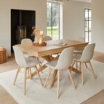 Ellis Light Beige Boucle Dining Chairs - Set of 2 - Whitewash Oak Legs - Image 5
