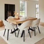 Outlet - Marilyn Boucle Dining Chairs - Set of 2 - Black Oak Legs - Image 2