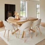 Outlet - Marilyn Boucle Dining Chairs - Set of 2 - Whitewash Oak Legs - Image 4