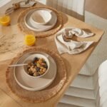 Amelia Whitewash Extendable Dining Table Set - 6 Seater - Bella Light Beige Boucle Dining Chairs - Black Legs - Image 4