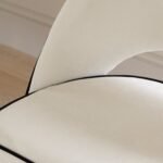 Jade Jet Black Rectangular Acacia Dining Table Set - 6 Seater - Marilyn Ivory with Black Piping Dining Chairs with Black Legs - Image 4