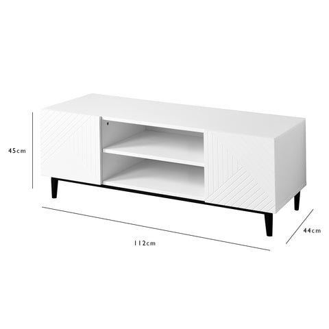 Outlet - Jack TV unit - geometric - white 1 Outlet - Jack TV Unit - Geometric - White - Laura James