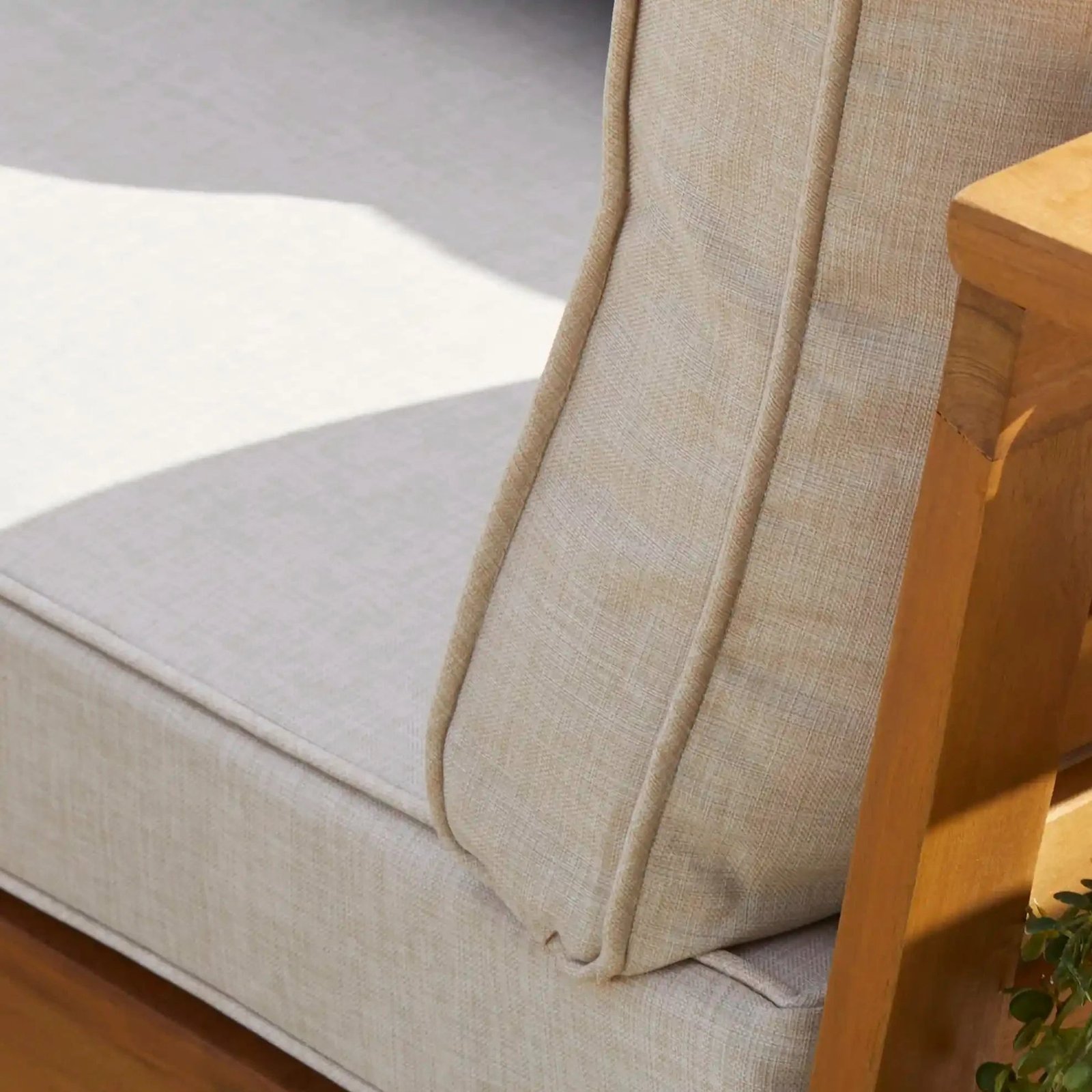 Dakota 6 Seater Wooden Corner Sofa Set - Natural Acacia - Image 3