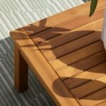 Dakota Wooden Garden Corner Sofa Set with Grey LED Premium Parasol - Sand Cushions - Image 11