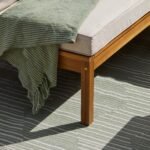 Dakota Wooden Garden Corner Sofa Set with Grey LED Premium Parasol - Sand Cushions - Image 7