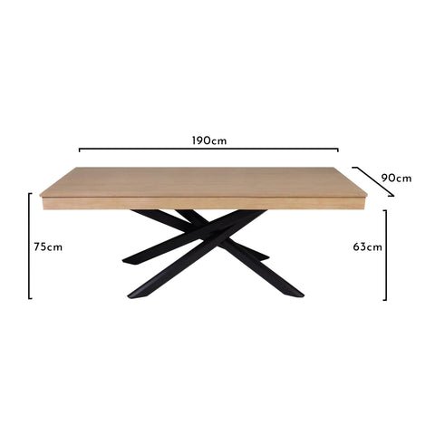 Outlet - Amelia Whitewash Wood Non Extending Dining Table - Black Legs 1 Amelia Whitewash Dining Table with Black Legs