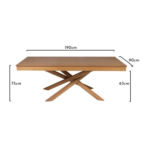 Amelia Oak Wood Dining Table - Non Extendable 1 Amelia Oak Dining Table