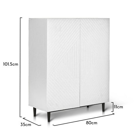 Jack small shoe cabinet - geometric - white - Laura James