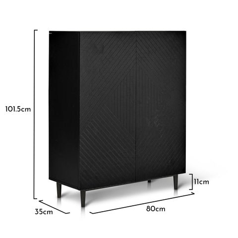 Jack small shoe cabinet - geometric - black - Laura James