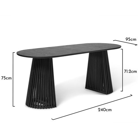 Willow Black Dining Table Set - 6 Seater - Freya Sand Dining Chairs - Black Legs 1 Willow Japandi Black Dining Table Set with Oatmeal Dining Chairs - Laura James