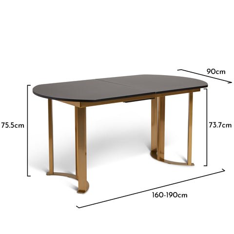 Lua Noir Black Dining Table - Extendable 1 Lua extendable dining table - noir black - Laura James