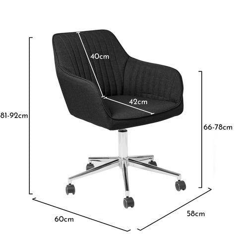 Anna black swivel chair - Laura James