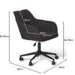 Outlet - Anna Office Chair - Dark Grey With Black Legs - Image 11