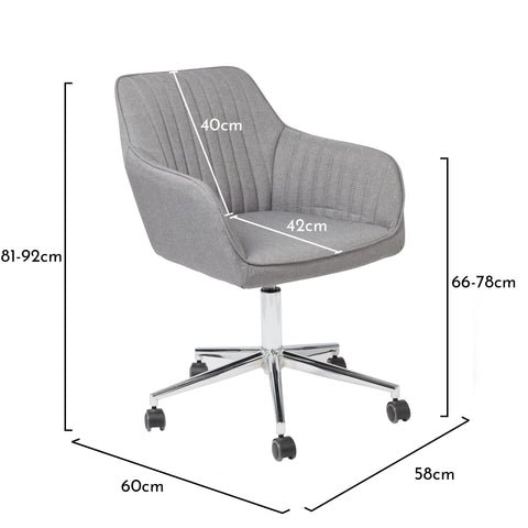 Anna Office Swivel Chair - Grey 1 Anna grey swivel chair - Laura James