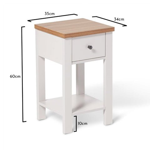 Bampton 1 Drawer Bedside Table - Alabaster White 1 Bampton Alabaster White Bedside Table - 1 Drawer - Laura JamesBampton Alabaster White Bedside Table - 1 Drawer - Laura James