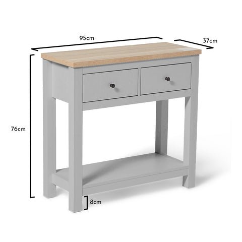 Outlet - Bampton 2 Drawer Console Table - Stone Grey 1 Bampton 2 Drawer Console Table - Stone Grey - Laura James