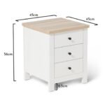 Bampton 3 Drawer Bedside Table - Alabaster White - Image 10