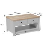 Bampton Stone Grey Coffee Table with Storage - Image 9