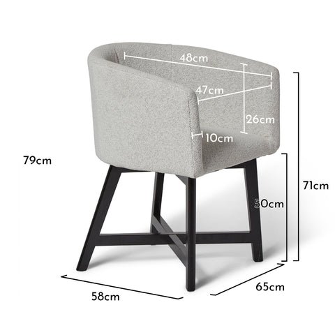 Outlet - Magnus Dining Chair - Set of 2 - Dove Grey & Black 1 Magnus dining chair - set of 2 - dove grey and black