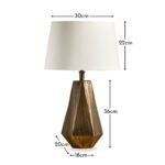 Elcombe Bronze Lamp with Coningsby White Shade - 35cm - Image 12