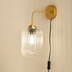 Elland Plug in Wall Light Gold - Clear Glass