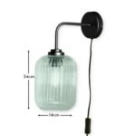 Elland Plug in Wall Light Black - Sage Green - Image 5