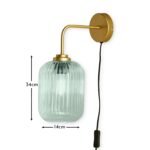 Elland Plug in Wall Light Gold - Sage Green - Image 5