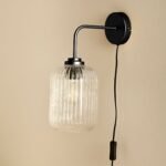 Elland Plug in Wall Light Black - Clear Glass - Image 3