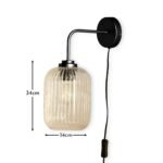 Elland Plug in Wall Light Black - Clear Glass - Image 5