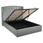 Outlet - Daisy King Size Ottoman Bed - Grey Velvet - Image 8