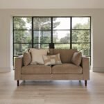 Outlet - Emily 2 Seater Sofa - Driftwood with Dark Oak Legs