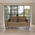 Outlet - Emily 2 Seater Sofa - Driftwood with Dark Oak Legs - Image 3