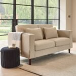 Emily 2 Seater Sofa - Sand with Pale Oak Legs - Image 2