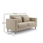 Emily 2 Seater Sofa - Sand with Pale Oak Legs - Image 7