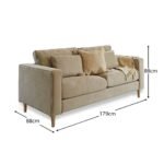 Emily 2 Seater Sofa - Soft Beige with Whitewash Oak Legs - Image 4