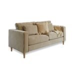 Emily 2 Seater Sofa - Soft Beige with Whitewash Oak Legs - Image 3