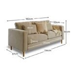 Emily 3 Seater Sofa - Soft Beige with Pale Oak Legs - Image 3