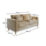 Emily 3 Seater Sofa - Soft Beige with Whitewash Oak Legs - Image 4