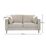 Emily 2 Seater Sofa - Sand with Whitewash Oak Legs - Image 5